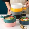 Bowl Factory 1000ml 6.7inch Solid Glazed Ceramic Baking Bowl Porcelain Salad Bowl with One Handle