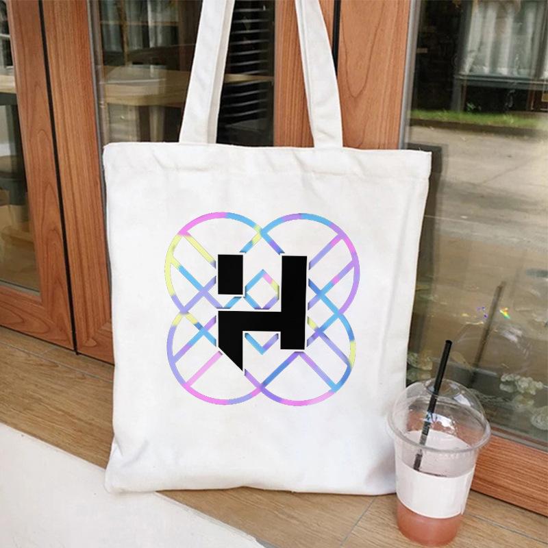 KPOP Demon Hunter Grup de Fete Imprimeu Carte de Student Geantă de Umăr Canvas Geantă de Mână pentru Cumpărături