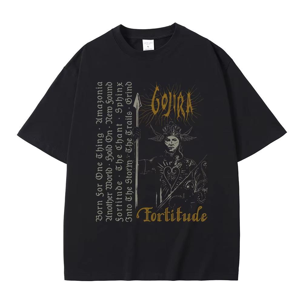 Metal Band Gojira Fortitude Album Graphic T-shirts Men's Women Casual Cotton Oversized T Shirts Male Vintage Rock T-shirts Tops