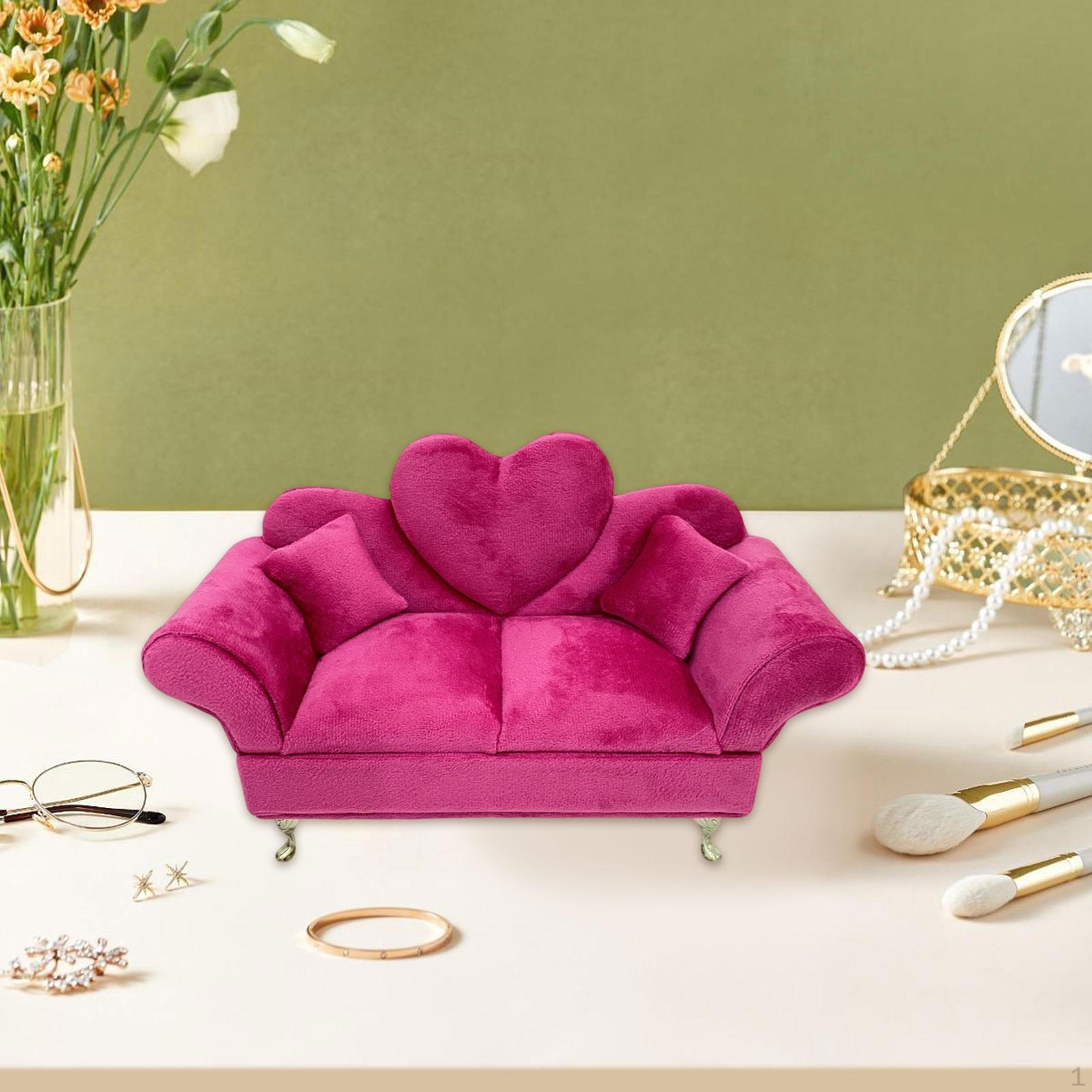 

Sofa Jewelry Box Display Case Collectible Dustproof Portable Organizer Trinket for Rings Style D