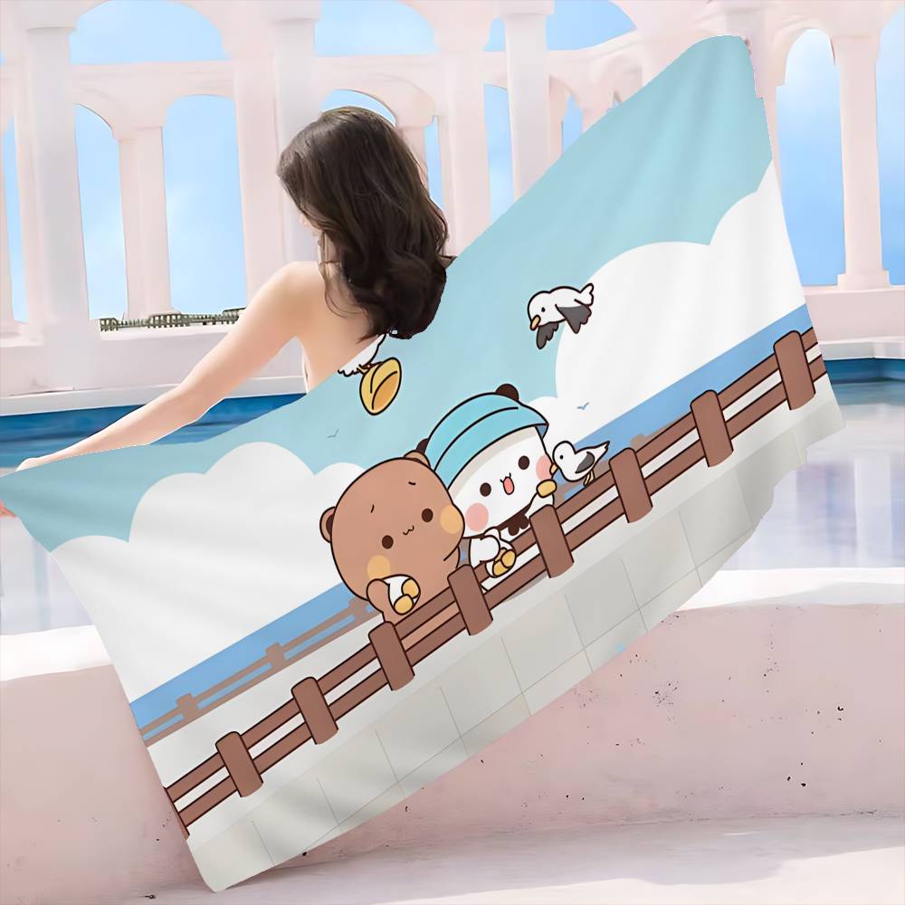 Süßes Bubu Dudu Strandtuch Bunte Badetücher für Mädchen Mikrofaser Schnelltrocknend Personalisiert Sandfrei Strand Yoga Spa Fitnessstudio Pool