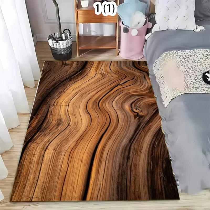 Retro Wood Grain 2D Printed Rug Non-Slip Mat Indoor Bathroom Door Mat Easy To Clean Non Slip Washable Floormat Carpet Minimalist