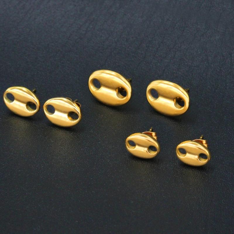 Stabile Edelstahl-Ohrringe mit Kaffeebohnen-Design für Damen und Mädchen Trendiges Schmuck-Accessoire Geschenke Allergiefrei