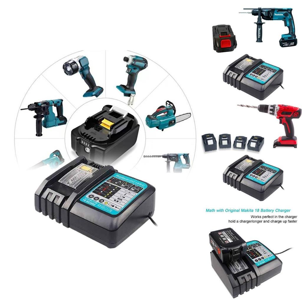Zuverlässiges Makita DC18RC Ladegerät für 14,4V bis 18V Lithium-Ionen-Akkus mit CE-Zertifizierung