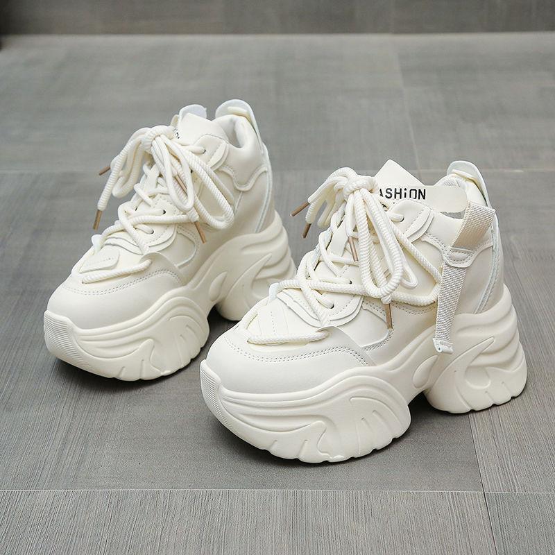 Женские теплые кроссовки на высокой платформе с мехом для снегоступов Модные женские — фото 9