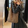Yogodlns Casual Woven Straw Bag Large Capacity Fashionable Shoulder Beach Vacation Bag for Spring Summer Shopper Handbag Totes