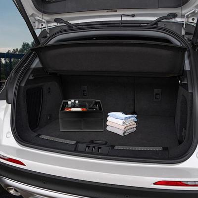 Trunk Storage Organizer Leather Trunk Storage Bin Foldable Trunk Storage Bin Multi-Compartment Camping Storage Box For Car Sedan