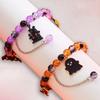Elastic Bead Bracelets Featuring Cute Pumpkin Specter Charm Perfect for Halloween Costume Party Accessories and Gifts