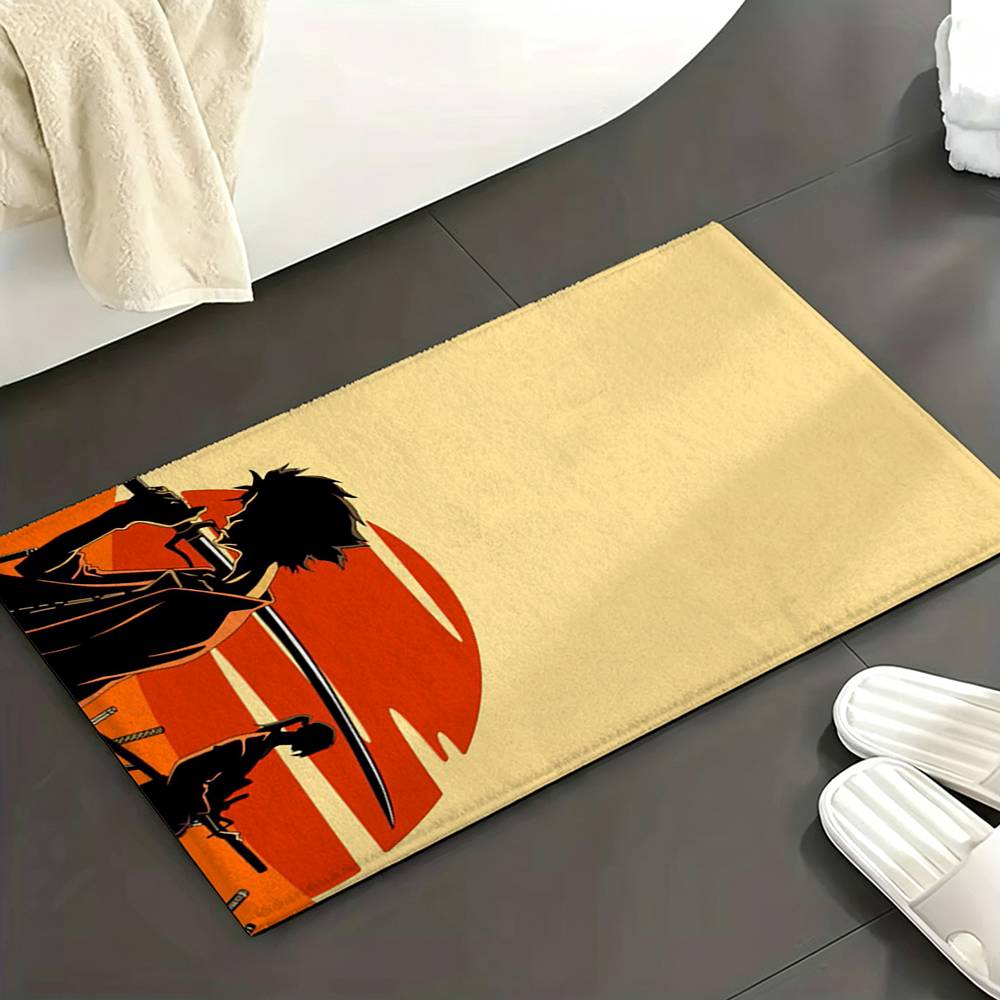 Anime S-Samurai C-Champloo Floor Mat Soft Non Slip for Entry Door Bathroom Indoor Home Decorative Carpet