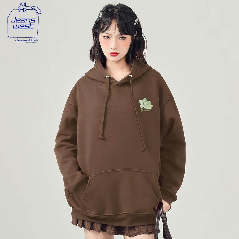 JEANSWEST CLUB Unisex Loose Fit Hooded Sweatshirt