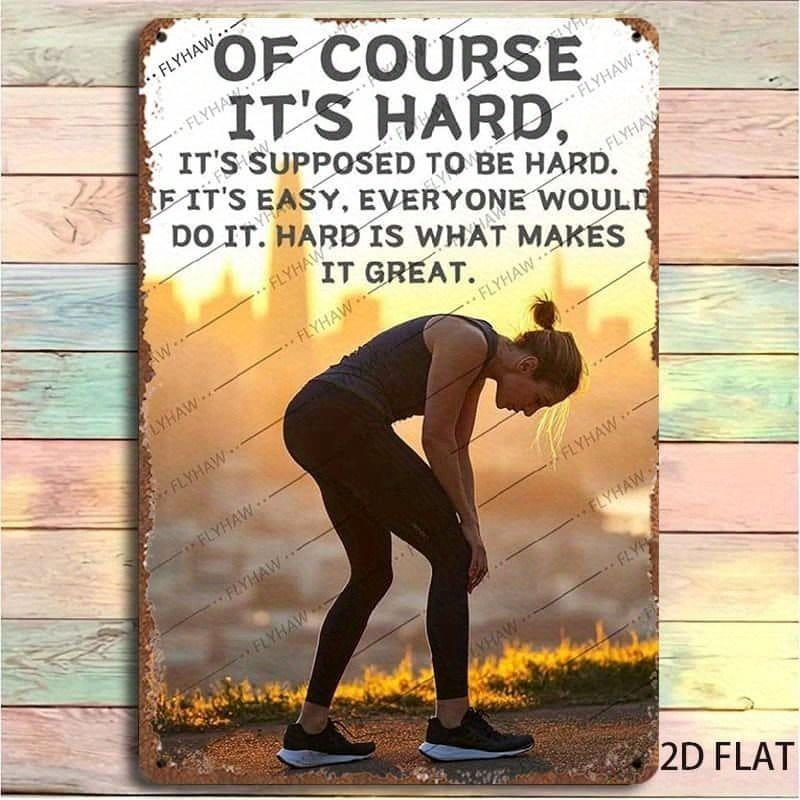 Gym Motivation Metal Tin Sign Fitness Weightlifting Dumbbell Wall Art Decor Home Gym Garage Man Cave Poster Painting