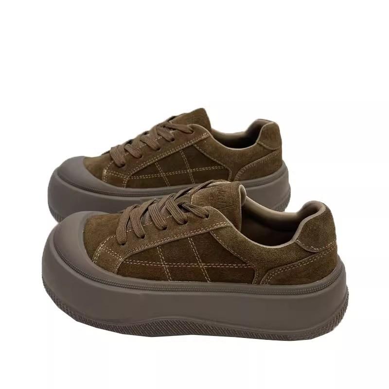 

Fashion Shoes for Women 2024 Lace Up Women s Vulcanize Shoes Outdoor Women Sneakers Round Toe Platform Flat with Women s Casual Shoes 39 коричневый