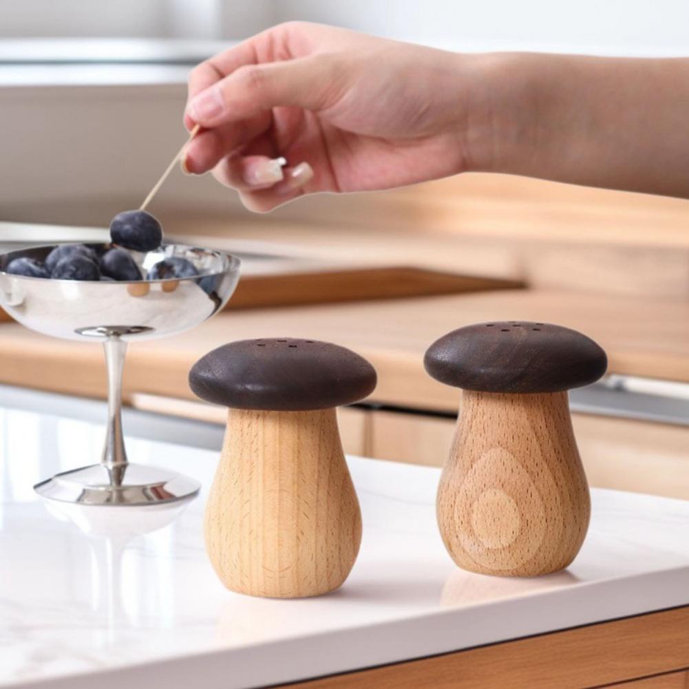 Wooden Toothpick Box Wooden Mushroom Toothpick Holder Box Farmhouse Rustic Toothpick Dispenser Home Office Restaurant Desktop