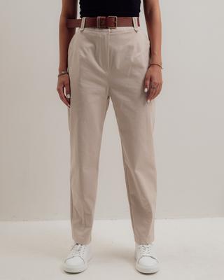 Trousers with Belt FUSION 23525 44 Beige