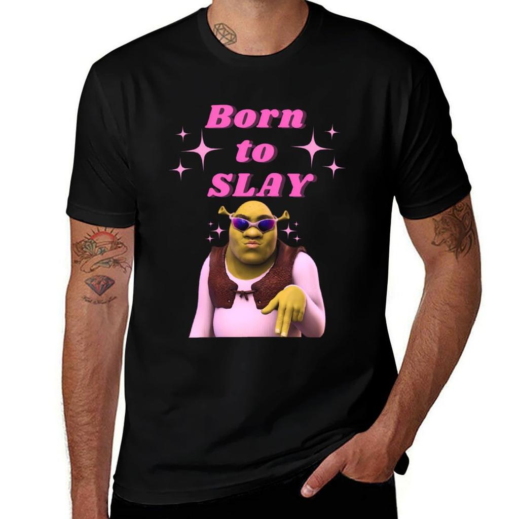 Born To Slay T-Shirt Baumwoll-T-Shirt Einfach Für Mann Paket T-Shirt