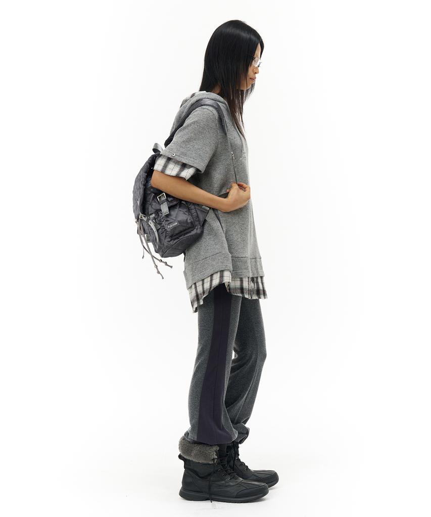 Pahisum Glossy Quilted Backpack_Charcoal