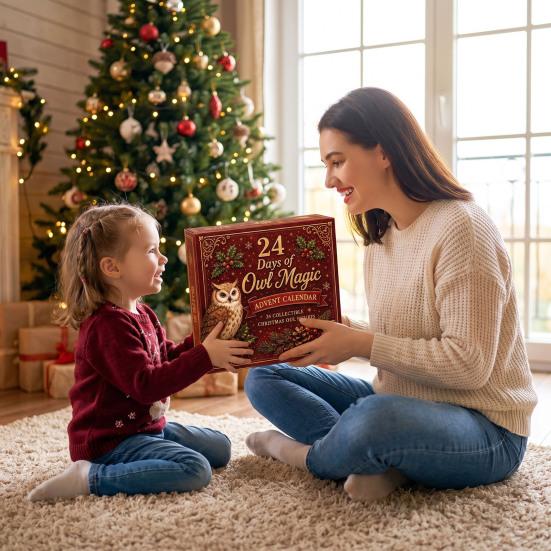 Advent Calendar for Kids Christmas Village Calendar, 24-Day Countdown Set with Collectible House Gift Boys Girls Ornament, 2D Acrylic Tabletop Decor,