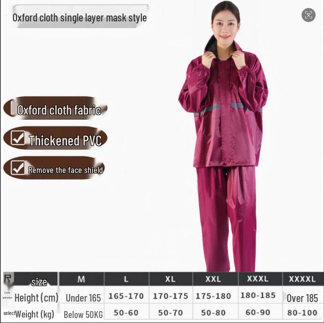 Men's and Women's Reflective Double Layer Explosion-Proof Rain Suit – Jacket and Pants for Cycling in Heavy Rain