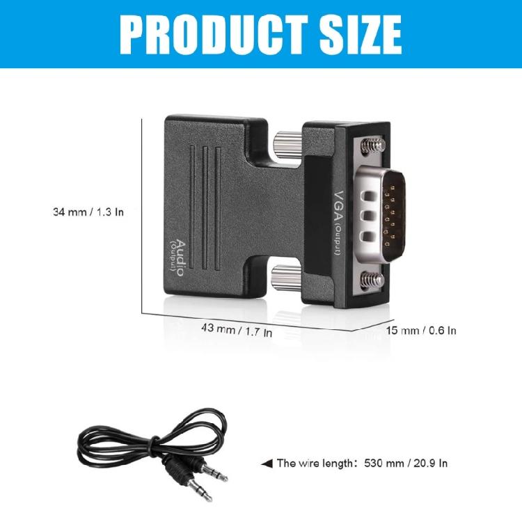 VGA To HDTV Adapter Converters PC VGA Source Output To Monitors HDTV Connector VGA Male To Female HDTV Video Dongle