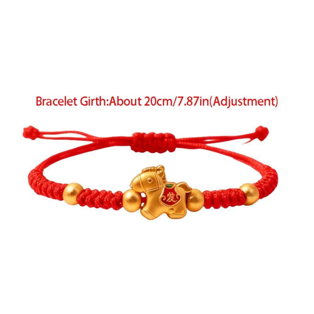 2026 2026 Pferdejahr Glückspferd Rotes Seil Chinesischer Stil Glücksarmband Pferdejahr Armband Mädchen