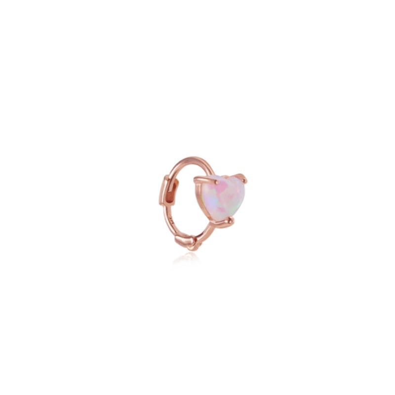 Tirr Lirr 14K Pink Gold Loro Heart (W) Mini Single Earring TEPK4P07074M (HF)