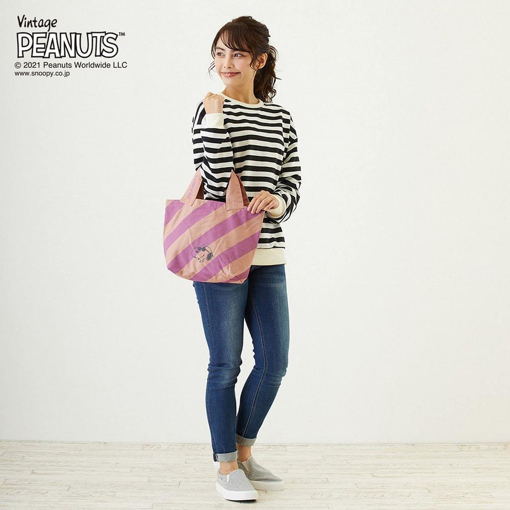 Snoopy Joe Cool Tote Bag Deli W Stripe Peanuts6Z 8208 Saxophone Free Size [Rootote] IP. Women's