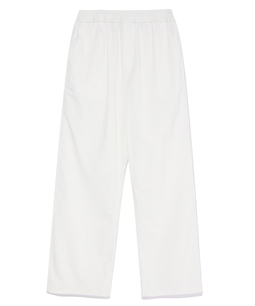 AOTT Linen Elastic Waist Wide Pants White