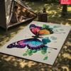 Colorful Butterfly Floral Area Rug,Non-Slip Soft Carpet for Living Room Bedroom,Cute Cartoon Decorative Floor Mat for Kids Room