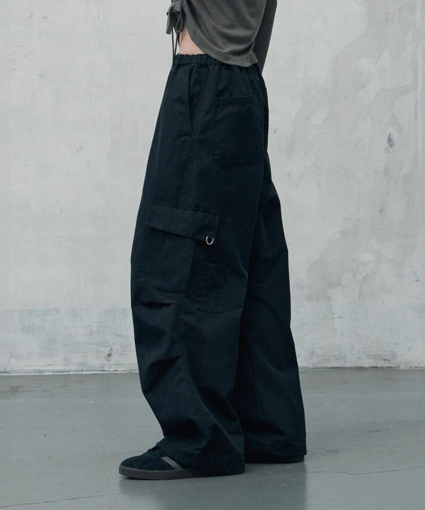Ledeoli Parachute Wide Cargo Pants [Cotton Beige]
