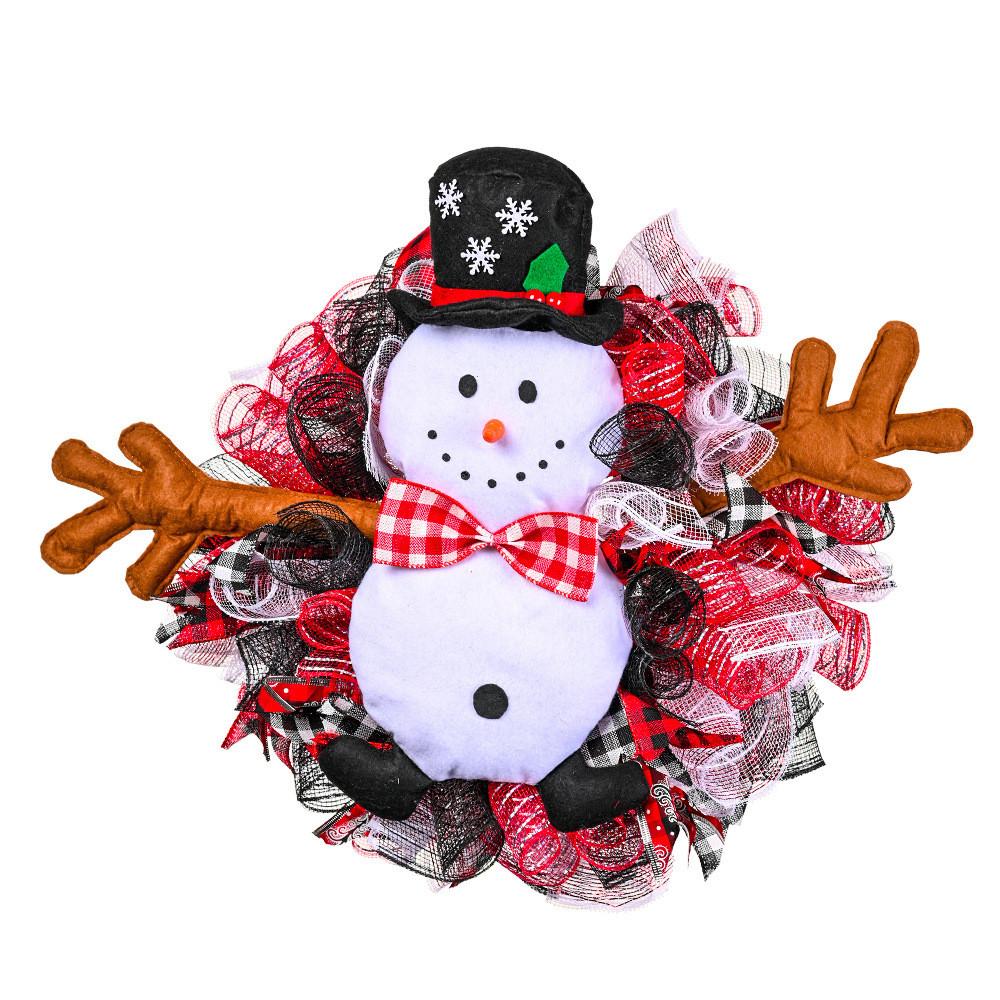 

Рождественская элегантная черная шляпа венок снеговика красивая тканевая декорация для мероприятий