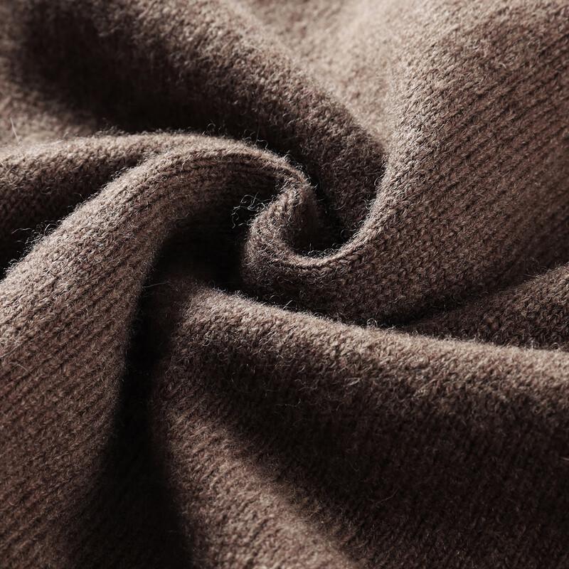 JOW Men's Winter Loose Pure Wool Half-High Neck Sweater