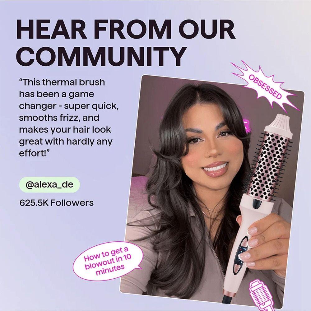 3 In 1 Thermal Brush Hot Air Curling Comb One-Step Hair Styling Brush Home Use