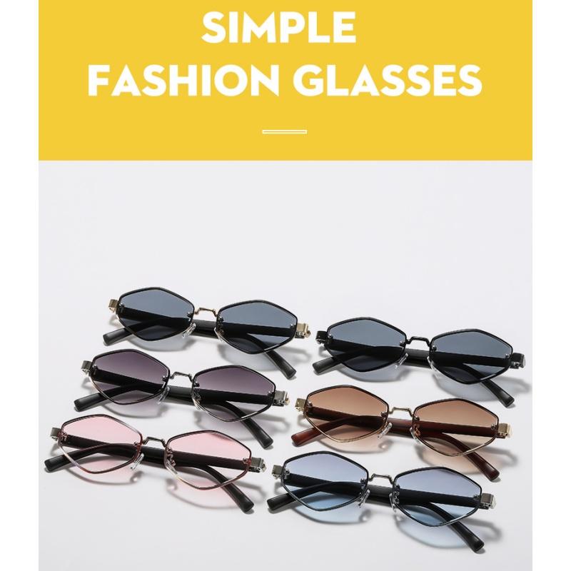 Women's sunglasses, men's and women's retro polygonal metal sunglasses