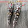 Vintage Copper Plated Fudo Myoo Vajra Pendant Necklace Men Ethnic Retro Style Bold Statement Jewelry