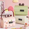Large Capacity Bunny Ears Storage Box Plastic Material Multi-functional Kids Savings Box Cartoon Design Lockable Feature