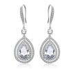 ZAKOL Water Droplet Leaves Copper Micro-set Zircon Women's Dangle Earrings Exquisite Fashion Bridal Wedding Charm Jewelry