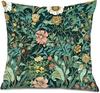 1pc Vintage William Morris Floral Pillow Covers 18x18, Dark Green Cottagecore Botani
