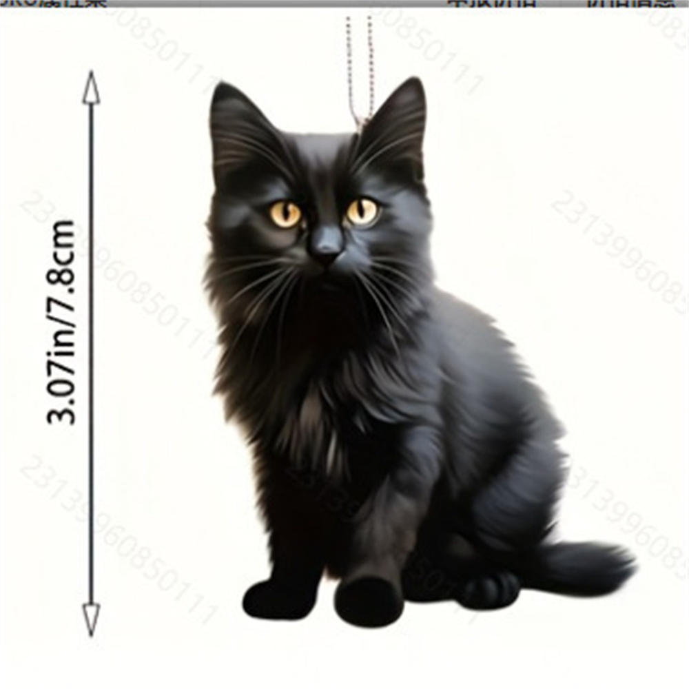 Creative 2d Acrylic Keychain Cute Driving Cat Pendant Home Tree Window Hanging Decor Gift Pet Lover Car Backpack Animal Ornamen