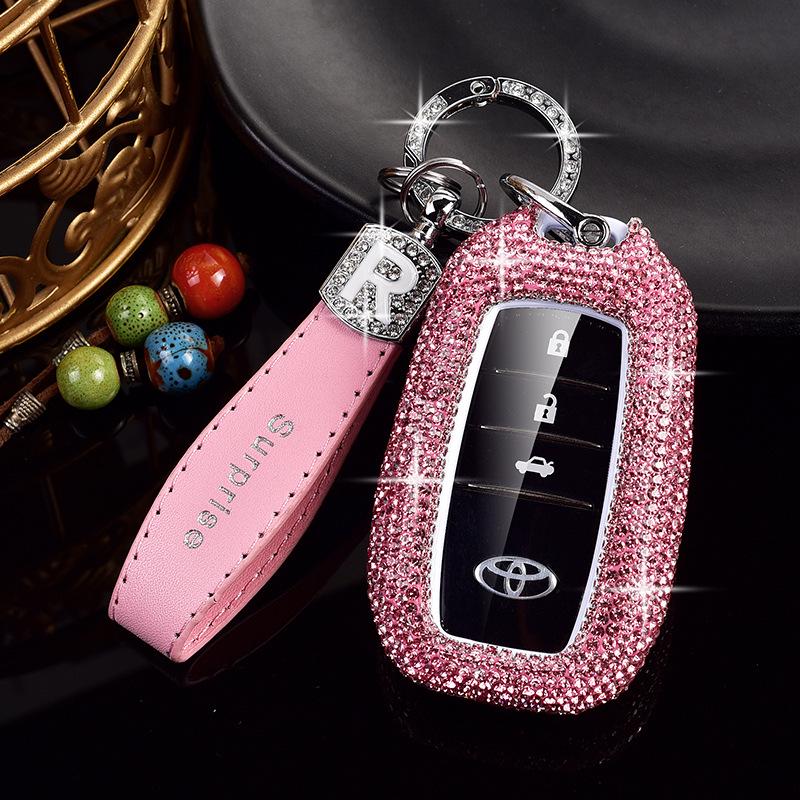 Compatible Toyota Key Case for Corolla, Camry, Avalon, RAV4, Venza, Highlander, and C-HR - Women's Buckle Design