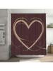 3D Golden Heart Shower Curtain | Elegant and Romantic Bathroom Decor