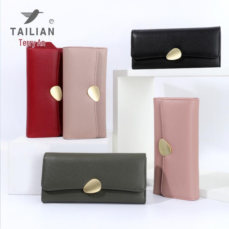 Tailian Classic Women's Three-Fold Lychee Grain Wallet Clutch Purse