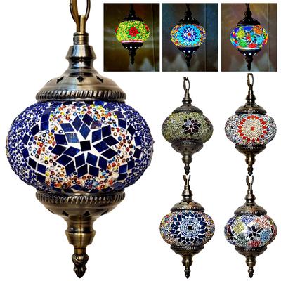 Turkish Moroccan Mosaic Hanging Ceiling Lamp E27 Exotic Turkish Style Classical Homestay Chandelier Romantic for Bar Home Hotel