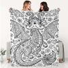 1pc Christmas Halloween Printed Flannel Blanket, American Hand-Drawn Style Cute Dragon Pattern Flannel Blanket, Soft And Skin-Friendly Warm, Delicate