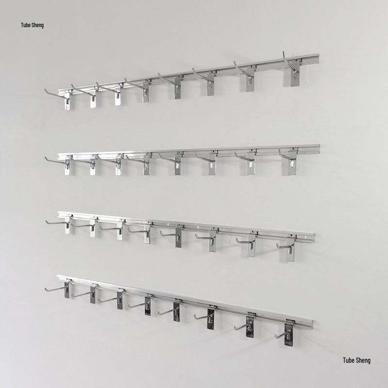 

Wall-Mounted Display Rack for Accessories and Snacks Nail-free Glue for 1 Aluminum Bar