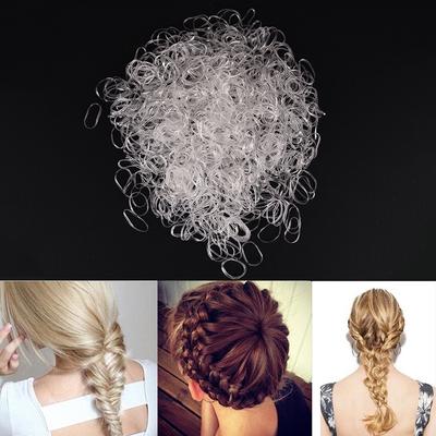 300PCS Transparent Rubber Braiding Hair Band Hairope Elastic Ponytail HoldersOQ