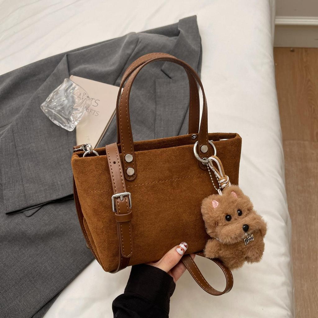 2025 High-End Retro Leopard Print Suede Handbag – Versatile Autumn/Winter Bucket Shoulder Bag for Women