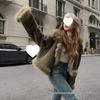 Women's 2025 Spring Shearling Suede Short Motorcycle Jacket - Slimming Korean Style