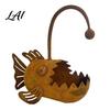 Flowerpot Rustic Iron Planter Fish Shaped Design Decorative Metal Flower Pot for Planter Succulents Cactus Plants Rustproof Garden Patio