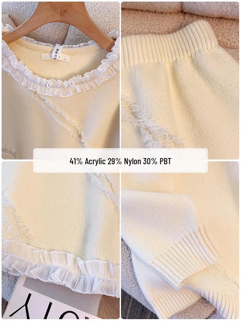 Plus Size Women's Knit Sweater & Skirt Set - Autumn/Winter Design, 130-300 lb Range