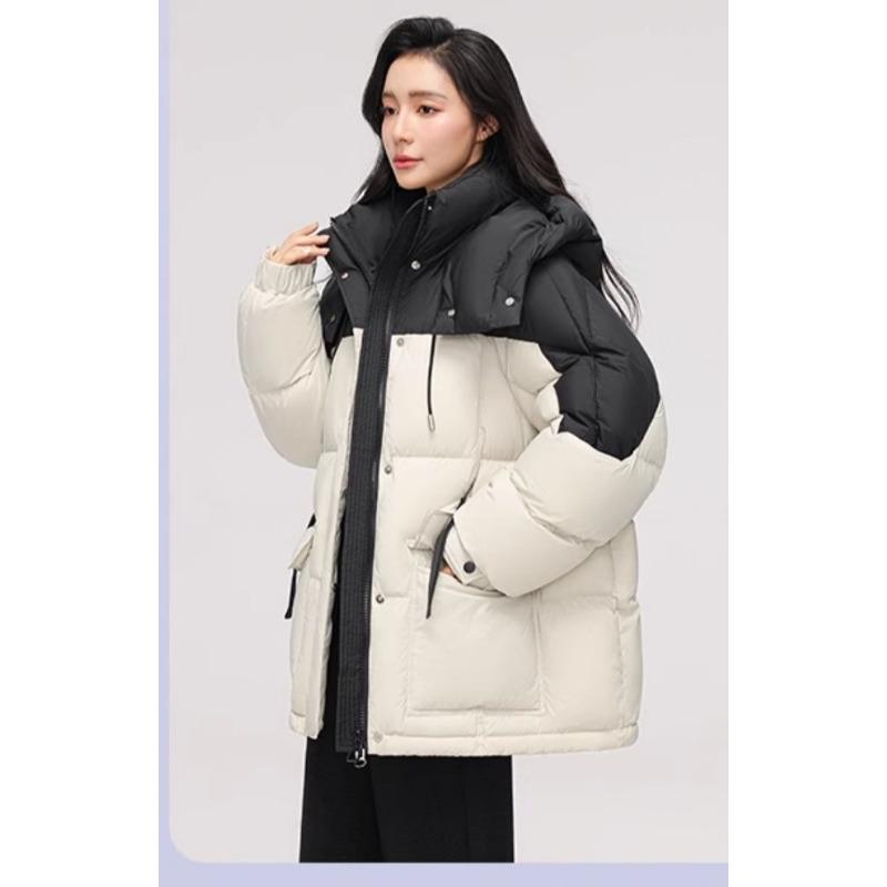 Winter New Down Cotton-padded Jacket Short Korean Version Thickened Niche Hooded Coat Cotton-padded Coat.